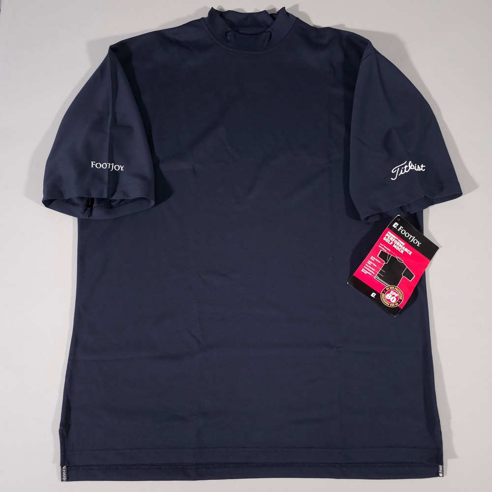 FootJoy Golf Mock Neck Shirt Mens XL Navy Blue ProDry Pique Performance 34232